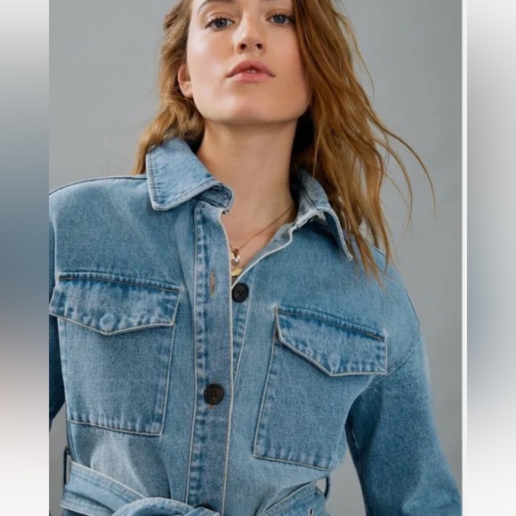 Anthropologie AVEC LES FILLES Blaine Denim Trench - Picture 6 of 8